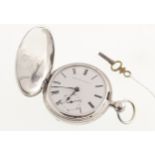 A Victorian ELGIN key-wind full-hunter pocket watch with engraved case & rubbed sterling marks