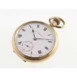 A '10 year' gold plated top-wind pocket watch by Thos.