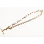 A 9ct rose-gold double albert chain, H/M Birmingham 1910, approx 37.