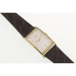 A 1960's UNIVERSAL Geneve rectangular gents wristwatch with working manual wind movement,