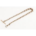 A 9ct graduated belcher link albert chain with gold-plated clip,