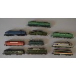 H0 scale. 10 x mainly SNCF railways locomotives, various manufacturers.