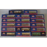 OO Gauge. Bachmann. 17 x boxed assorted coaches & parcel vans, including Pullman cars.