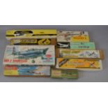 Nine boxed Balsa model aircraft kits by Keil Kraft,