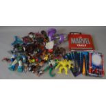 A mixed lot of loose Action Figures, mainly Marvel Spiderman related items,