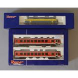 H0 Scale Roco. 2 car multiple unit & SNCB electric locomotive.