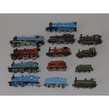 OO Gauge. 10 x Kit built & white metal bodies locomotives. Some on Tri-ang chassis.