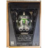 Star Wars Master Replicas SW-372 'Clone Commander Gree Helmet', with box and outer shipping box.