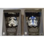 2 Star Wars Master Replicas scaled helmets: SW-374 501st Legion Clone Trooper & SW-357 Stormtrooper