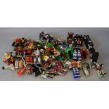 Eighteen loose Bandai six inch Power Ranger action figures and Bandai vehicles together with a