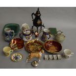 A mixed lot of ceramics including Carlton ware, German porcelain, Chinese teapot etc.