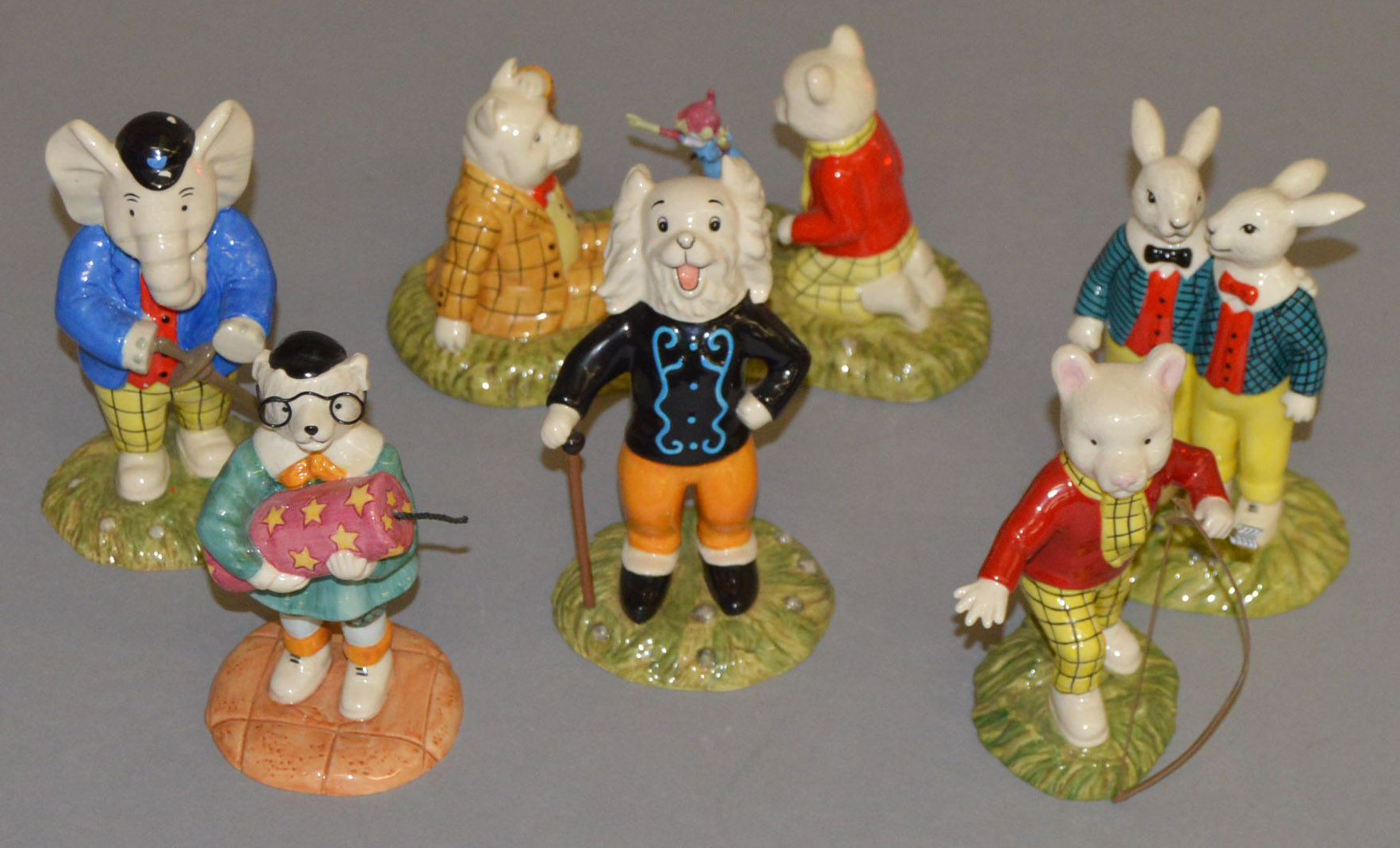 6 Royal Doulton Rupert figures.