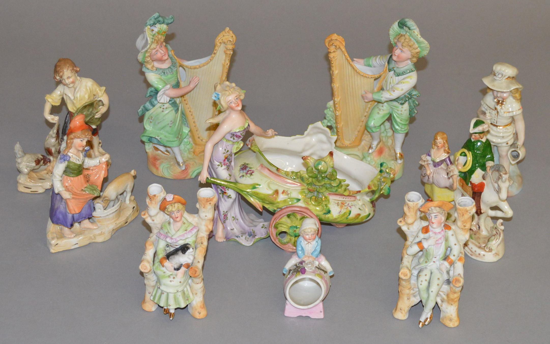 10 assorted ceramic figures