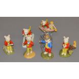 6 Royal Doulton figures: We Meant To Put Them Back RB 16, Rupert Takes A Skiing Lesson RB 20,