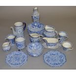 A part set of William Adams blue and white china.