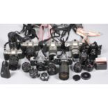 Box of Pentax Manual & AF Cameras & Lenses. To include MZ30, MZ5, ME Super etc.