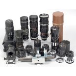 Collection of Praktica & M42 Screw Mount Lenses & Accessories.