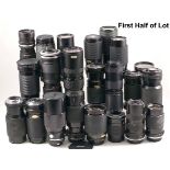 Large Quantity of Camera Lenses.