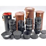 Four 300mm Telephoto Lenses for Pentacon Six etc.