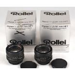 2x Boxed Rolleinar Planar 50mm f1.8 HFT Lenses for Rolleiflex SL35.