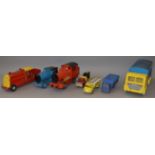 A group of unboxed Tri-ang Pressed Steel and diecast toys including three different Locomotives,
