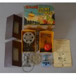 A boxed Tri-ang 'Alpine Railway' clockwork plastic toy with key and instruction sheet.