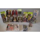 Good quantity of action figures: McFarlane Guitar Hero; Character Primeval. All boxed, overall E.