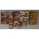 Action figures: eight Hasbro Indiana Jones toys, all boxed but two,