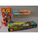 A mixed lot of toys including a boxed Parker 'K.O. - Heavyweight boxing game with a punch.