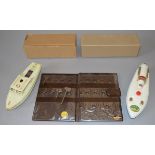 Two boxed Sutcliffe clockwork tinplate Speedboats, a 'Sprite' in white,