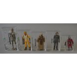 Five Kenner Star Wars 3 3/4 action figures, all AFA graded: Bossk, AFA 80; Snaggletooth,