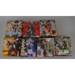 Seven Bandai Super Robot Chogokin action figures. All boxed, overall appear E.