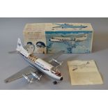 A boxed battery operated Tomy tinplate and plastic 'Vickers Viscount Air Liner' in SAS livery,