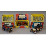 Three boxed Schuco Old Timer clockwork model cars of tinplate and plastic construction, 1225 Mercer,