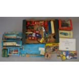 A mixed lot of toys including slot cars, diecast models,some boxed,