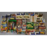 A quantity of mixed boxed and carded diecast models by Corgi, Matchbox, Solido, Brumm and others.