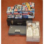 3 Clarke car battery chargers, a Clarke Hydraulic Puller set,