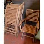 POLICE > 5 wooden folding chairs [VAT ON HAMMER PRICE] [NO RESERVE]