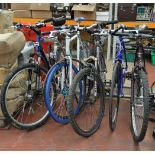 POLICE > 5 assorted bicycles: Mongoose, "fixie", Scott Voltage, Carrera Gryphon, Dawes Tracker.