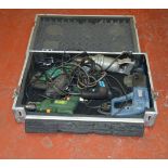 Case containing 6 assorted power tools.