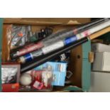 POLICE > Mixed lot including 2 baseball bats, a hockey stick, qty mobile phone batteries,