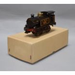 O gauge, Hornby 0-4-0T locomotive LMS black 623, clockwork. F, dented and paint worn.