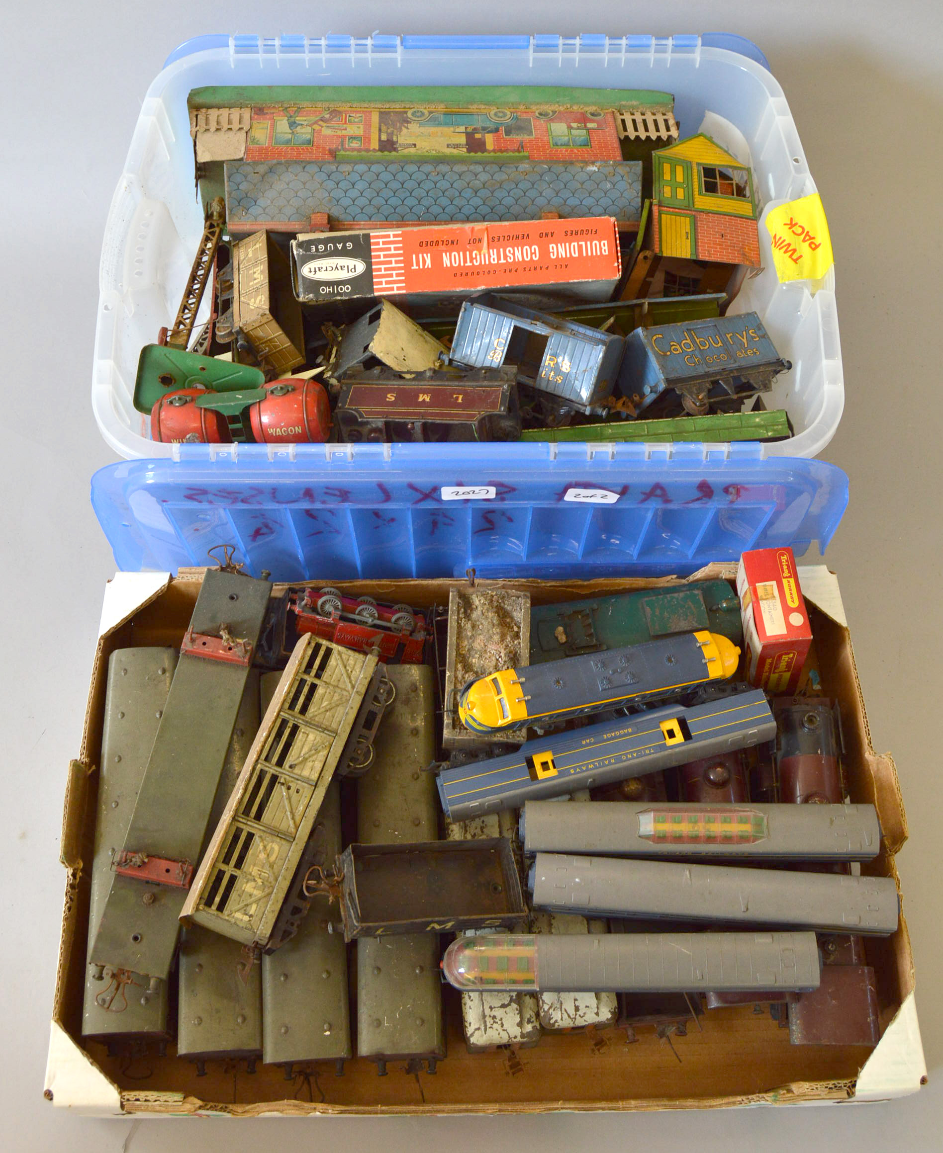 O gauge, quantity of Hornby locomotives, rolling stock and accessories in P condition.