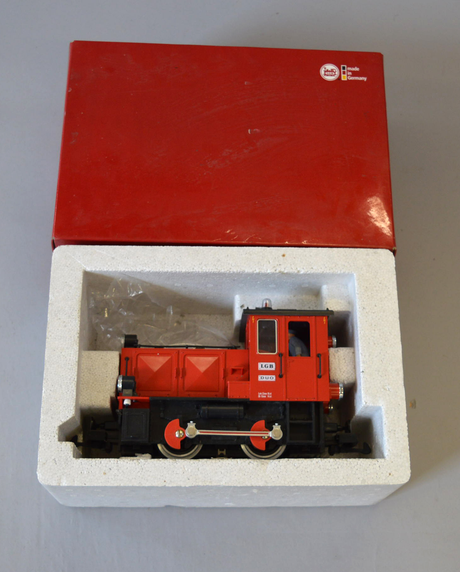 G gauge, LGB 21900 Duo Diesel 0-4-0 Switcher Locomotive. Appears VG, boxed.