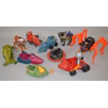 10 x Mattel Masters of the Universe action figure vehicles and horses: Attak Trak; Stridor;