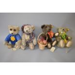 Four Steiff 'Seasons' Teddy Bears: Spring; Summer; Autumn; Winter. VG but dusty.