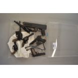 Seven unboxed miniature vintage diecast replica pistols marked 'Uniwerk Italy', overall appear F/G.