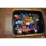 A mixed lot of unboxed diecast toys including a number of 1:50 scale trucks,