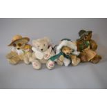 Four Hermann 'Season' Teddy Bears: Autumn Bear, ltd.ed. 88/2000; Summer Sunshine Bear, ltd.ed.