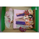 Five unboxed Palitoy dolls, 'Pippa' and friends, some partially clothed, overall appear G.